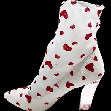 Size 9………Velvet Red Heart Sock Style pull on Boot… - image 1