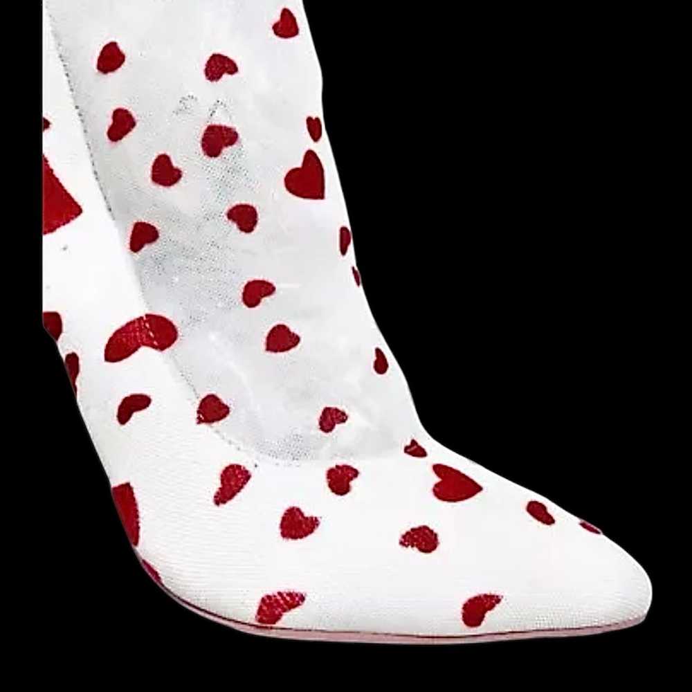 Size 9………Velvet Red Heart Sock Style pull on Boot… - image 2