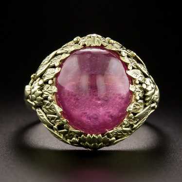 Arts & Crafts Pink Tourmaline Cabochon Ring - image 1