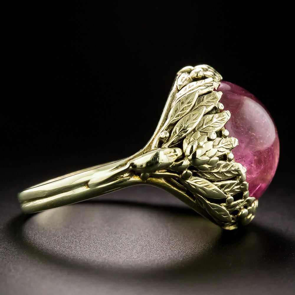 Arts & Crafts Pink Tourmaline Cabochon Ring - image 2