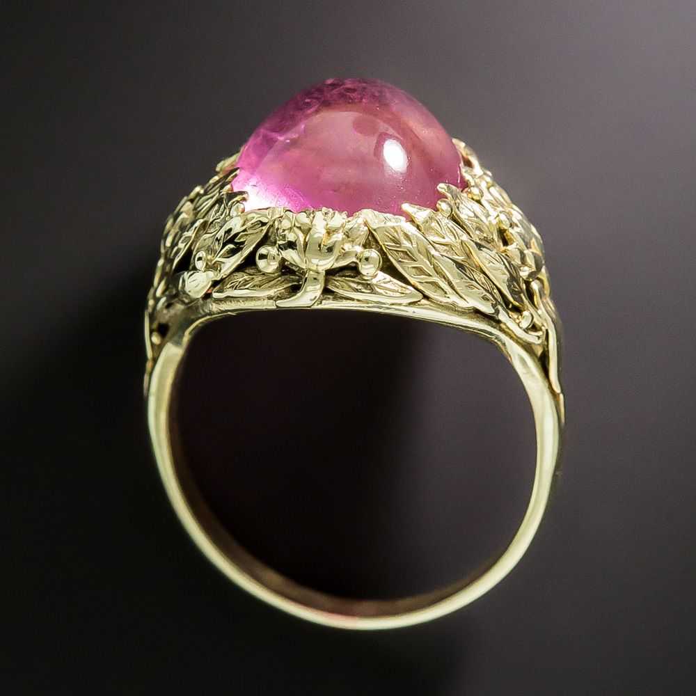 Arts & Crafts Pink Tourmaline Cabochon Ring - image 3