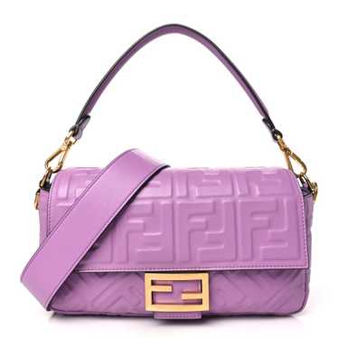 FENDI Nappa FF 1974 Embossed Baguette Agapanto