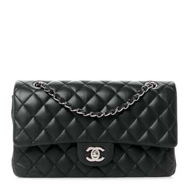 CHANEL Lambskin Quilted Medium Double Flap Black