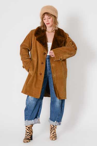 Cinnamon Corduroy Sherpa Lined Coat