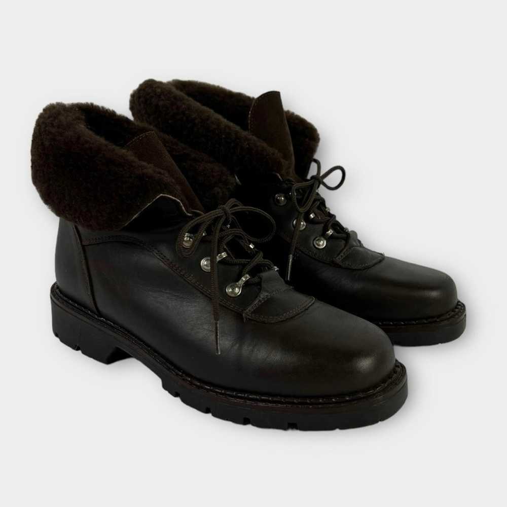 Sorel Vintage Shearling Foldover Lace-Up Leather … - image 1