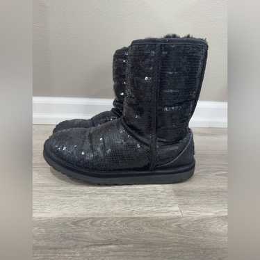 Ugg Australia Glitter Sequin Boot Black Size 8