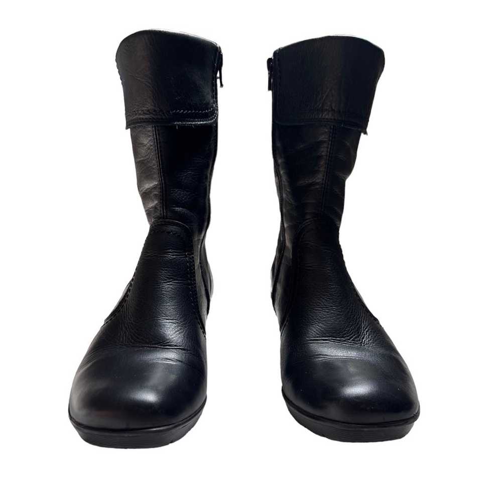 Taos Footwear Black Leather Boots. Wedge Heels. F… - image 3