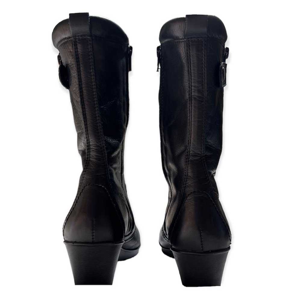 Taos Footwear Black Leather Boots. Wedge Heels. F… - image 6