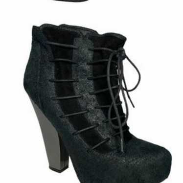 Velvet Angels Black & Grey Platform Ankle Booties
