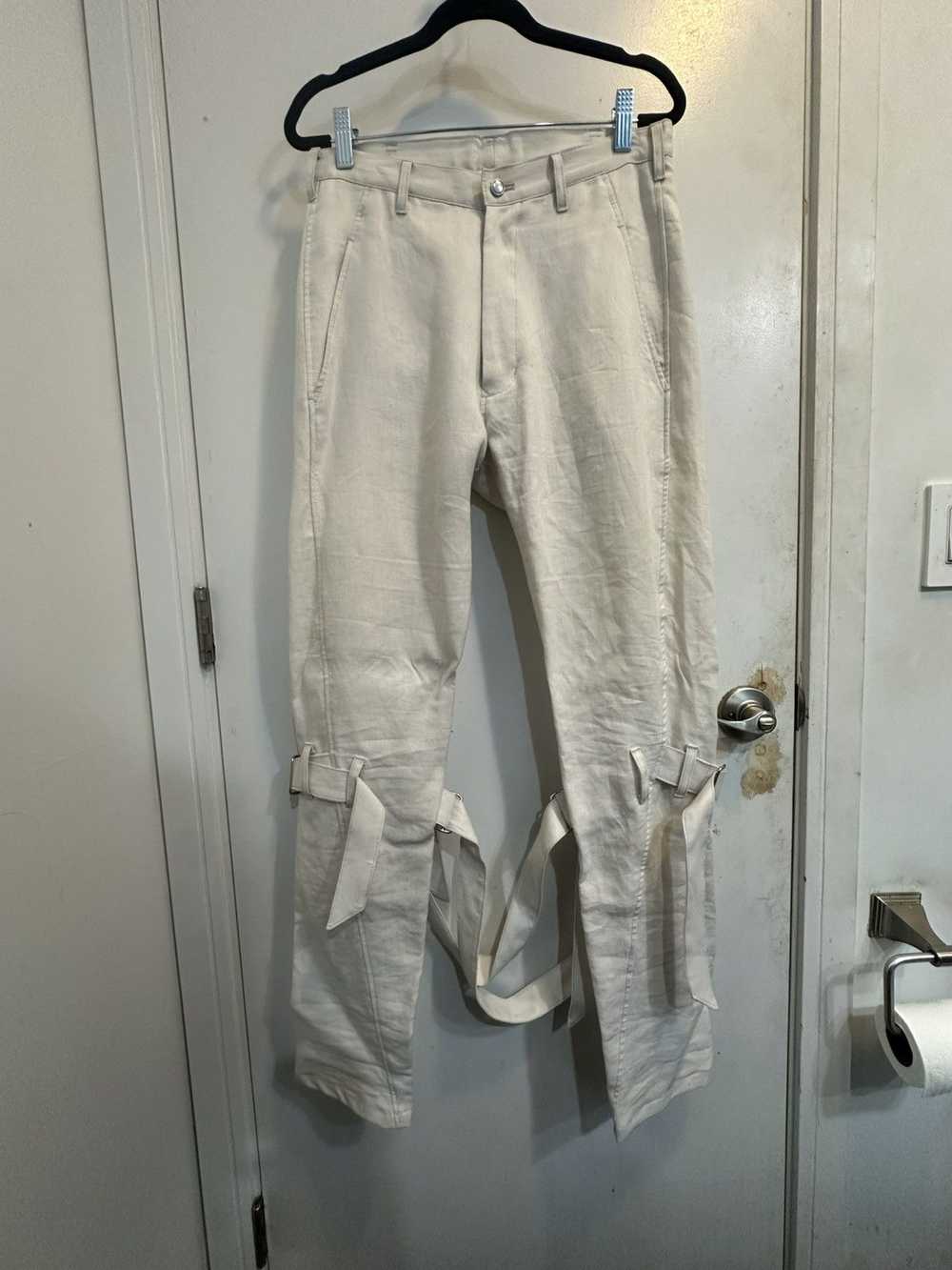 Sulvam Sulvam Linen Belted Bondage Pants - image 1