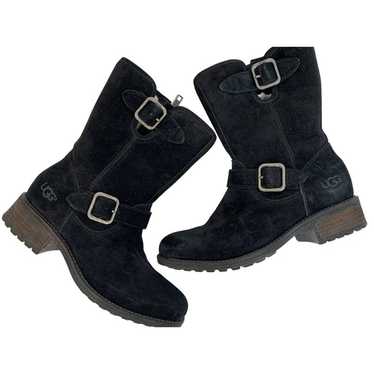 Womens 6 UGG Black Suede Chaney Mid-Calf Boots Sh… - image 1