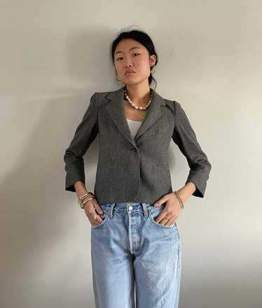 Vintage 1980s Evan Picone Cropped  Wool Blazer and