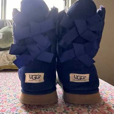 UGG navy blue bow boots