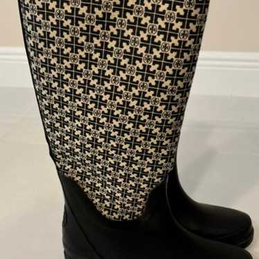 Tori Burch Black & Ivory Rainboots - image 1