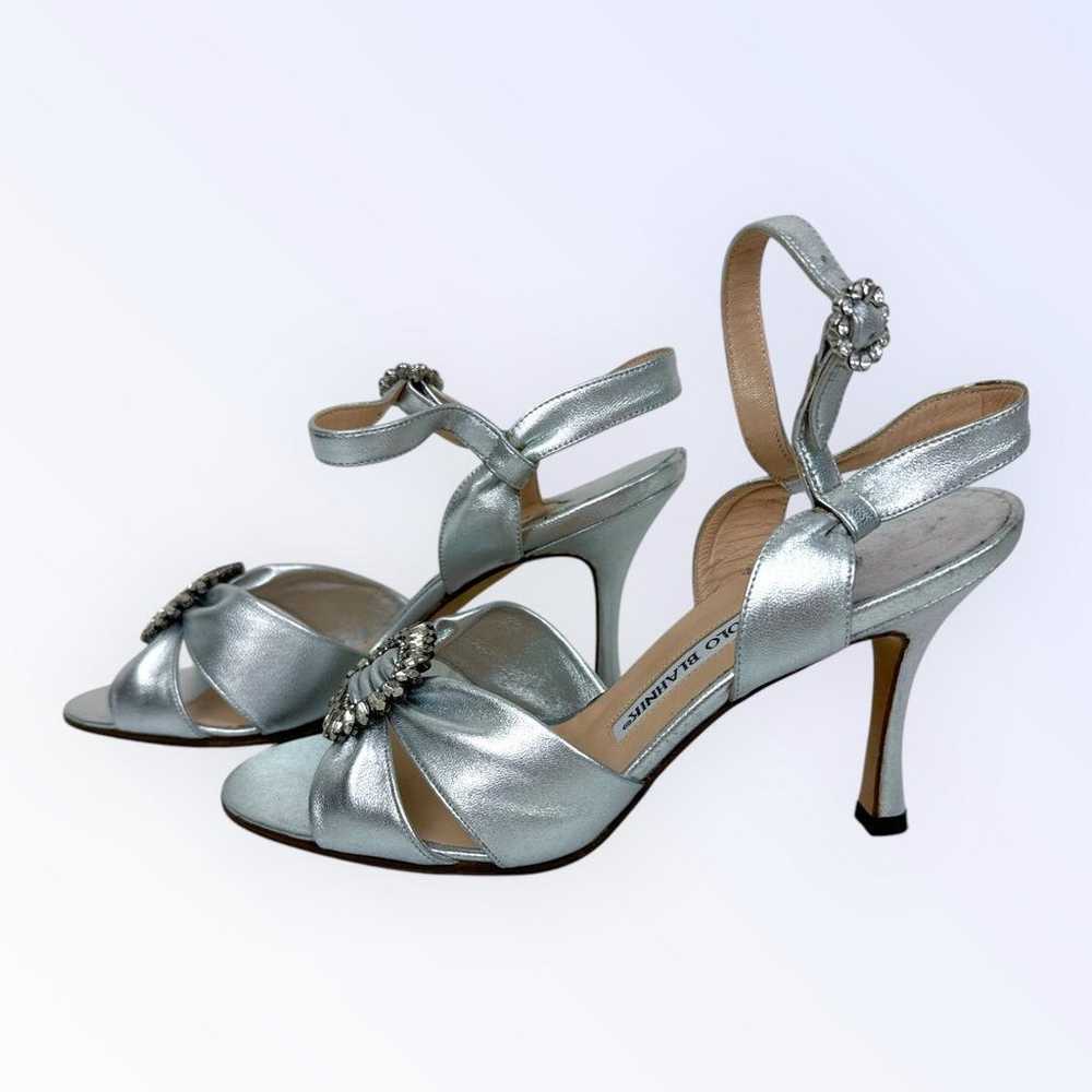 Manolo Blahnik Pumps High Heels Silver - image 3