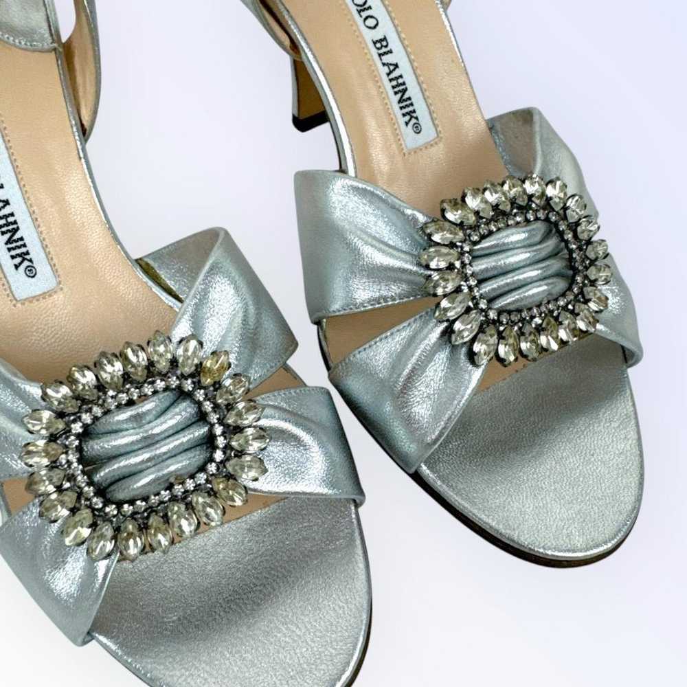 Manolo Blahnik Pumps High Heels Silver - image 6