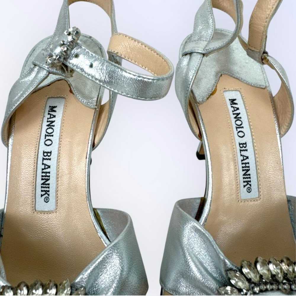 Manolo Blahnik Pumps High Heels Silver - image 7