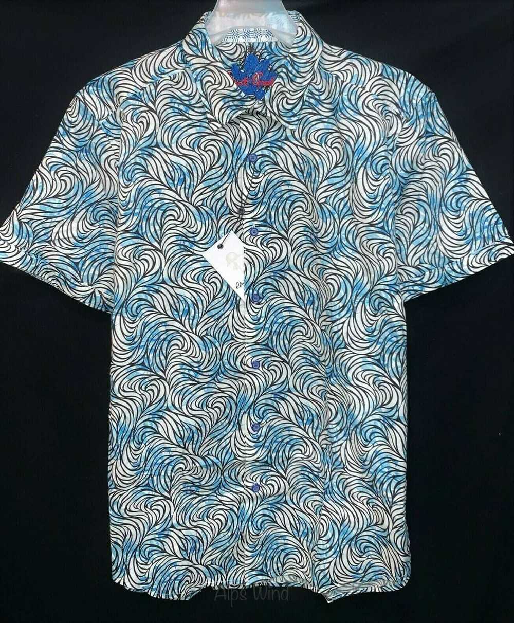 Robert Graham Blue White Geometric Paisley Size M - image 5