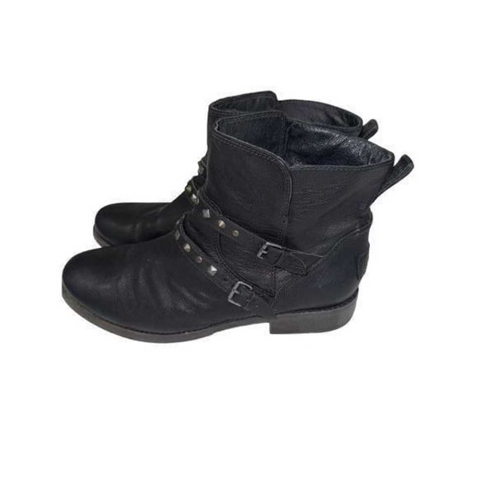 UGG Camile Black Leather Studded Strappy Ankle Bo… - image 1