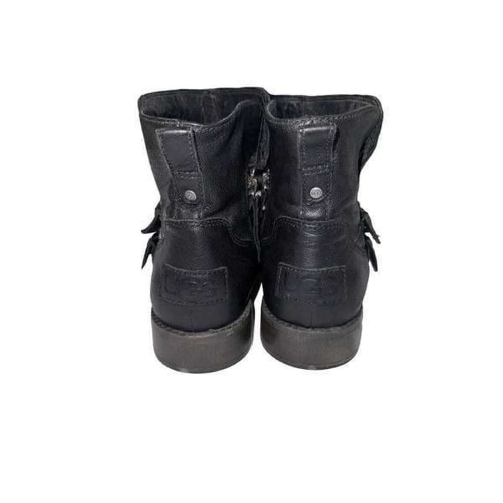 UGG Camile Black Leather Studded Strappy Ankle Bo… - image 2