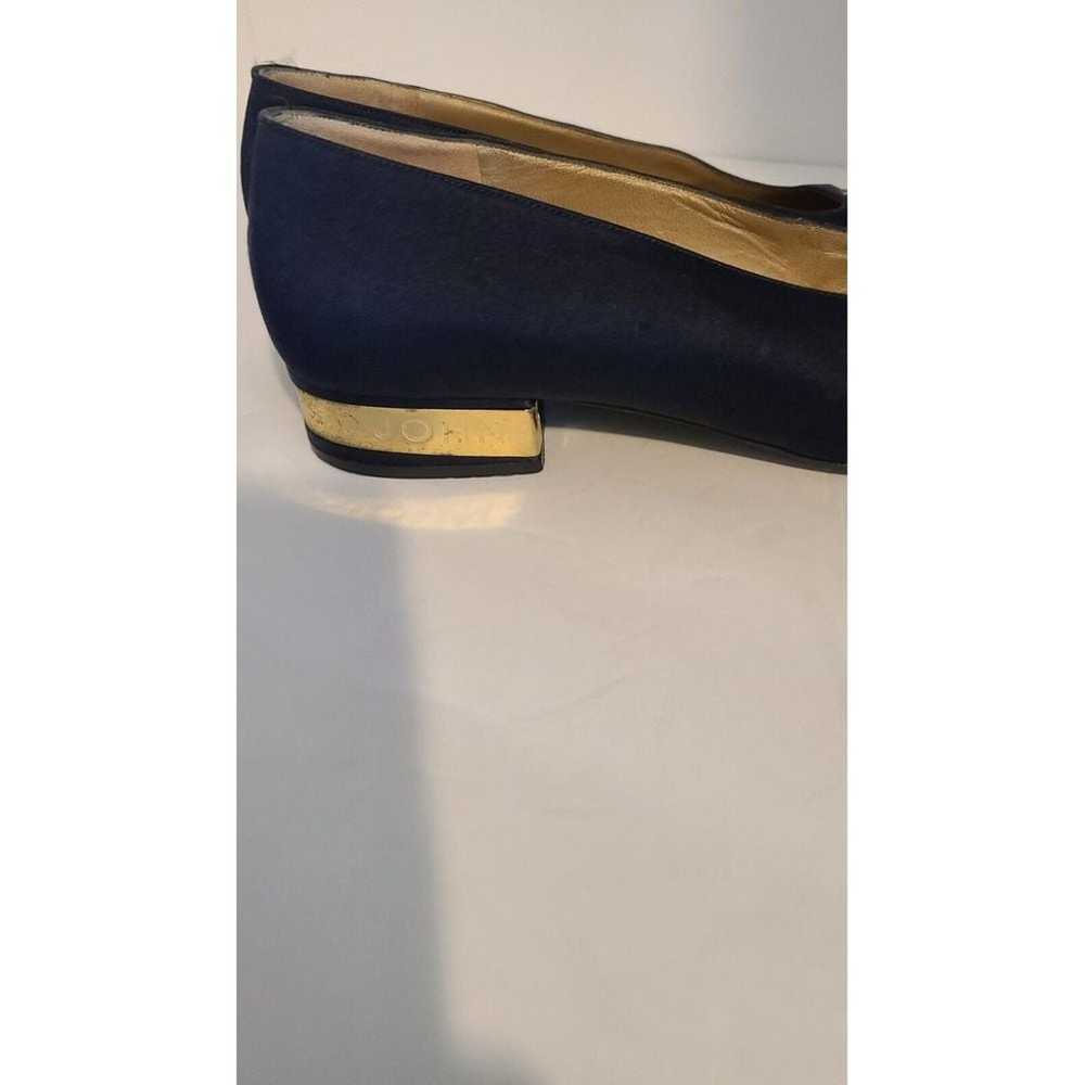 ST. JOHN Vintage Blue Satin Block Heel Shoes size… - image 6