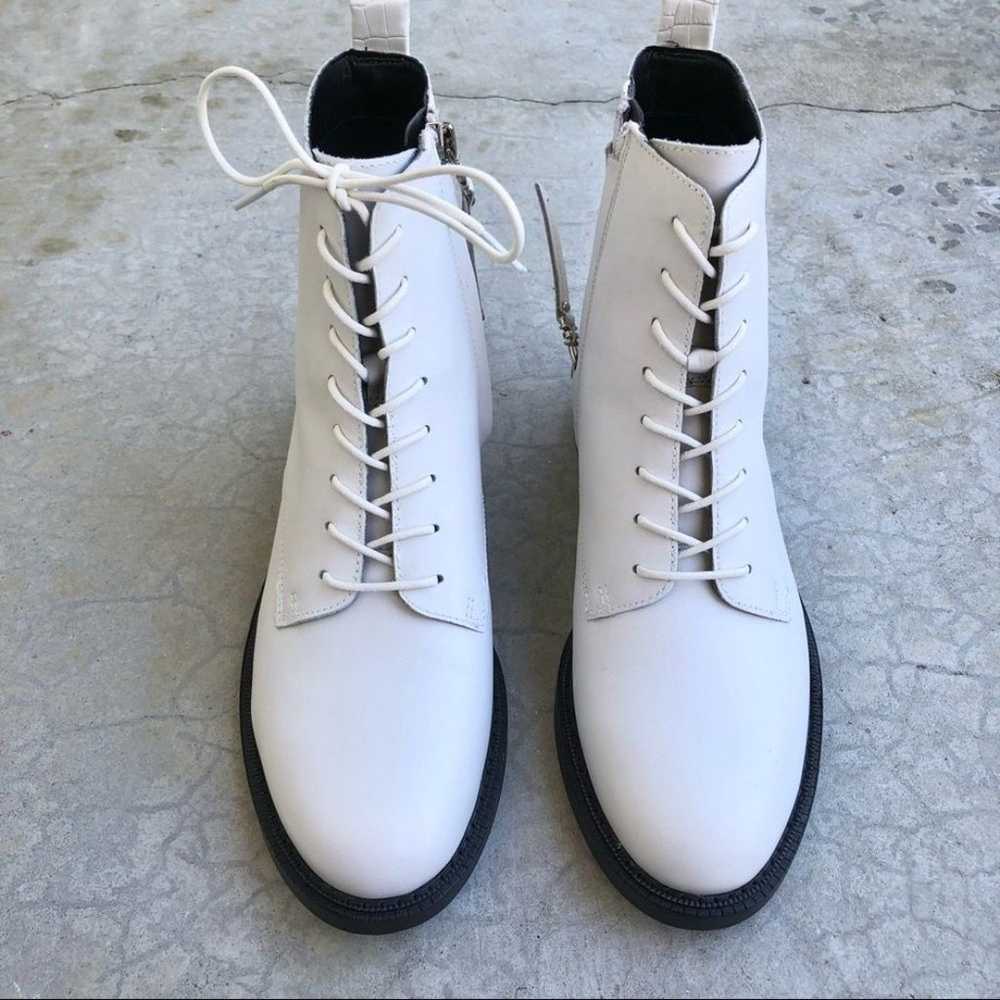 Sam Edelman Nina Combat Boots White lace up style… - image 5