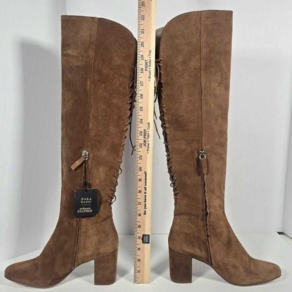 Zara Collection Suede Boots Womens US 8 Brown Cam… - image 10