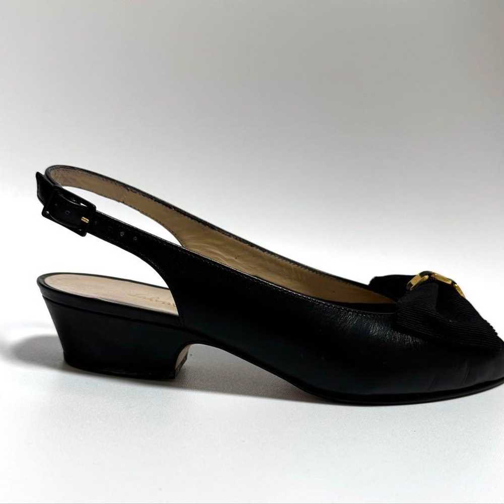 ❤️Salvatore Ferragamo Black Open-Toe Pumps Vara - image 7