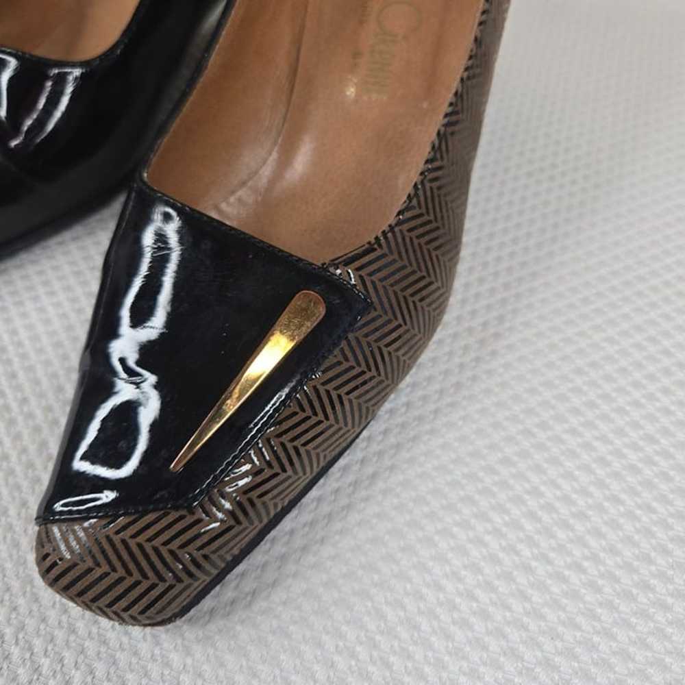 Vintage 60s Mod Patent Leather Shoes Size 6 Black… - image 4