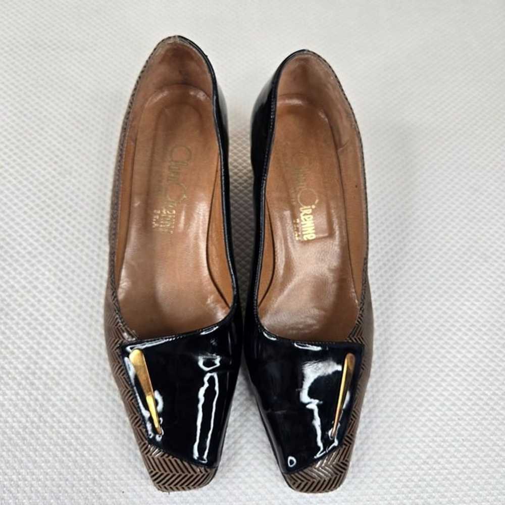 Vintage 60s Mod Patent Leather Shoes Size 6 Black… - image 7