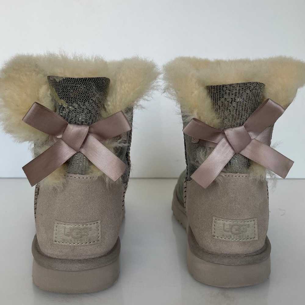 UGG Australia Mini Bailey Bow Snake Leather Sheep… - image 3