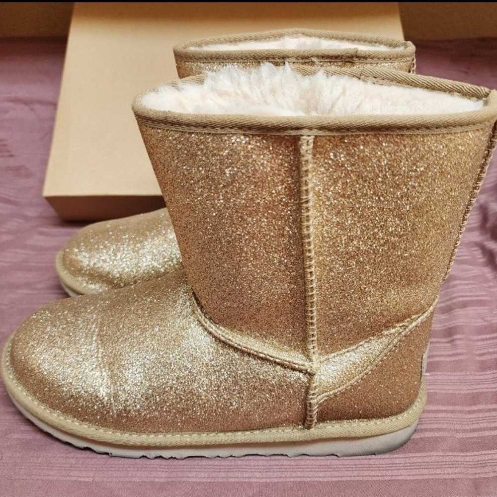 Classic UGG Gold Glitter Boots Girls Size 6 Women… - image 1