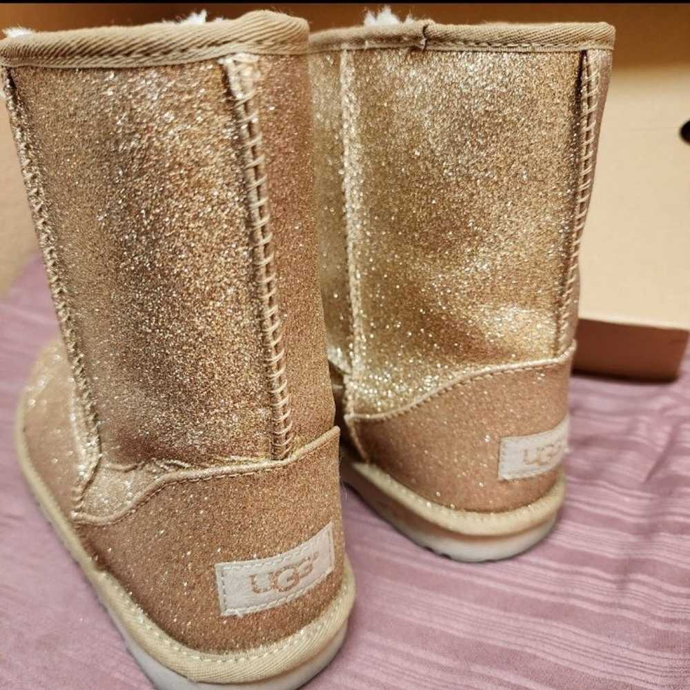 Classic UGG Gold Glitter Boots Girls Size 6 Women… - image 3