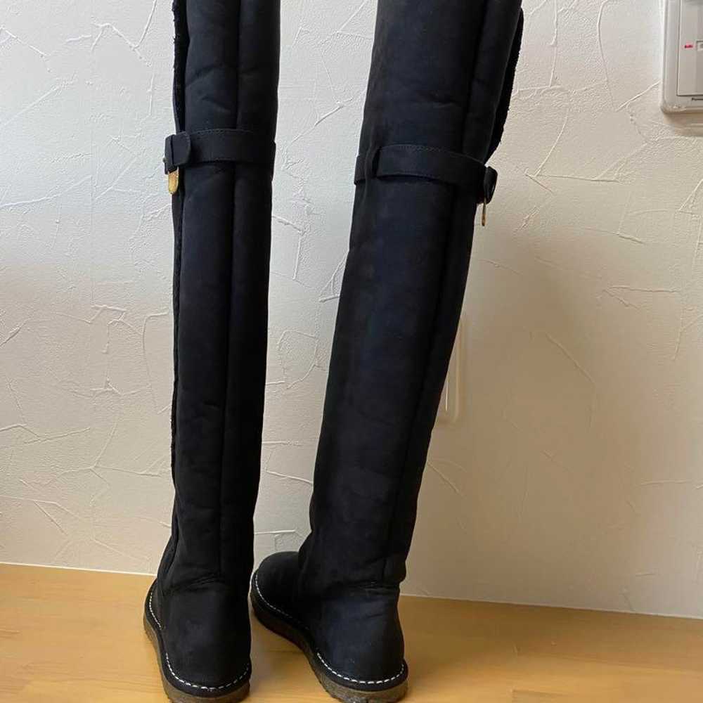 Excellent condition black thigh-high boots with b… - image 3