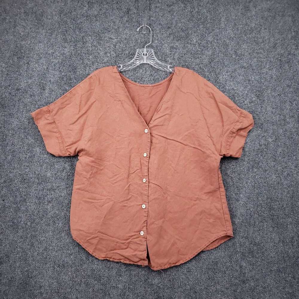 Vivetta Vetta Top Womens XL Orange Clay Linen The… - image 1