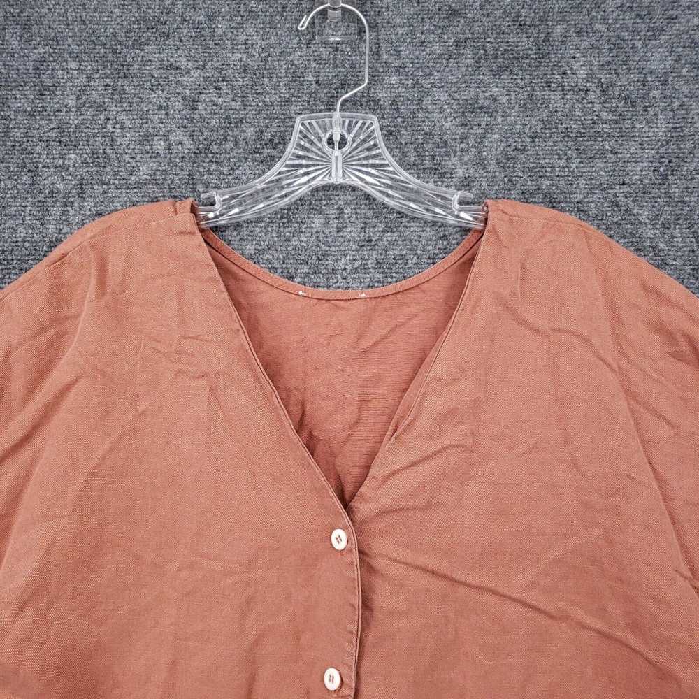 Vivetta Vetta Top Womens XL Orange Clay Linen The… - image 3