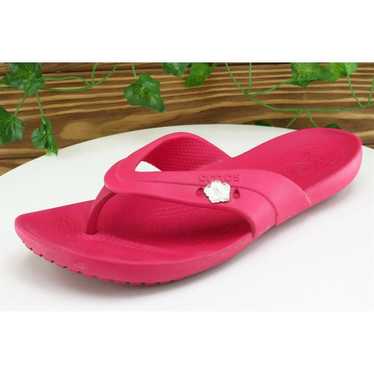 Crocs Sz 9 M Hot Pink Flip Flop Synthetic Women S… - image 1