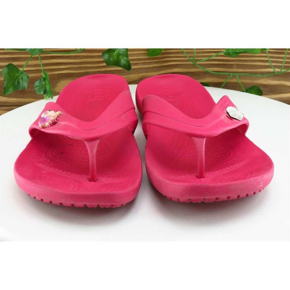 Crocs Sz 9 M Hot Pink Flip Flop Synthetic Women S… - image 2