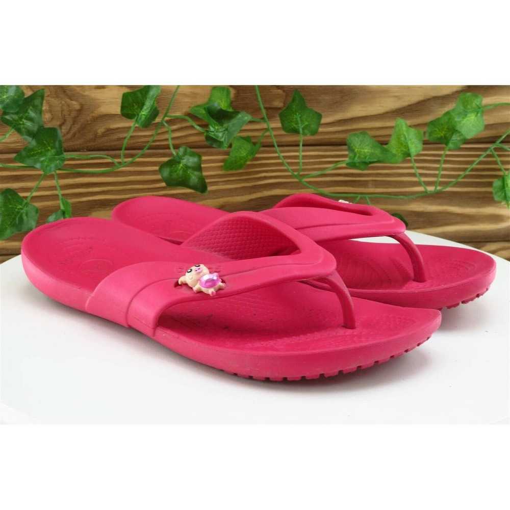 Crocs Sz 9 M Hot Pink Flip Flop Synthetic Women S… - image 4