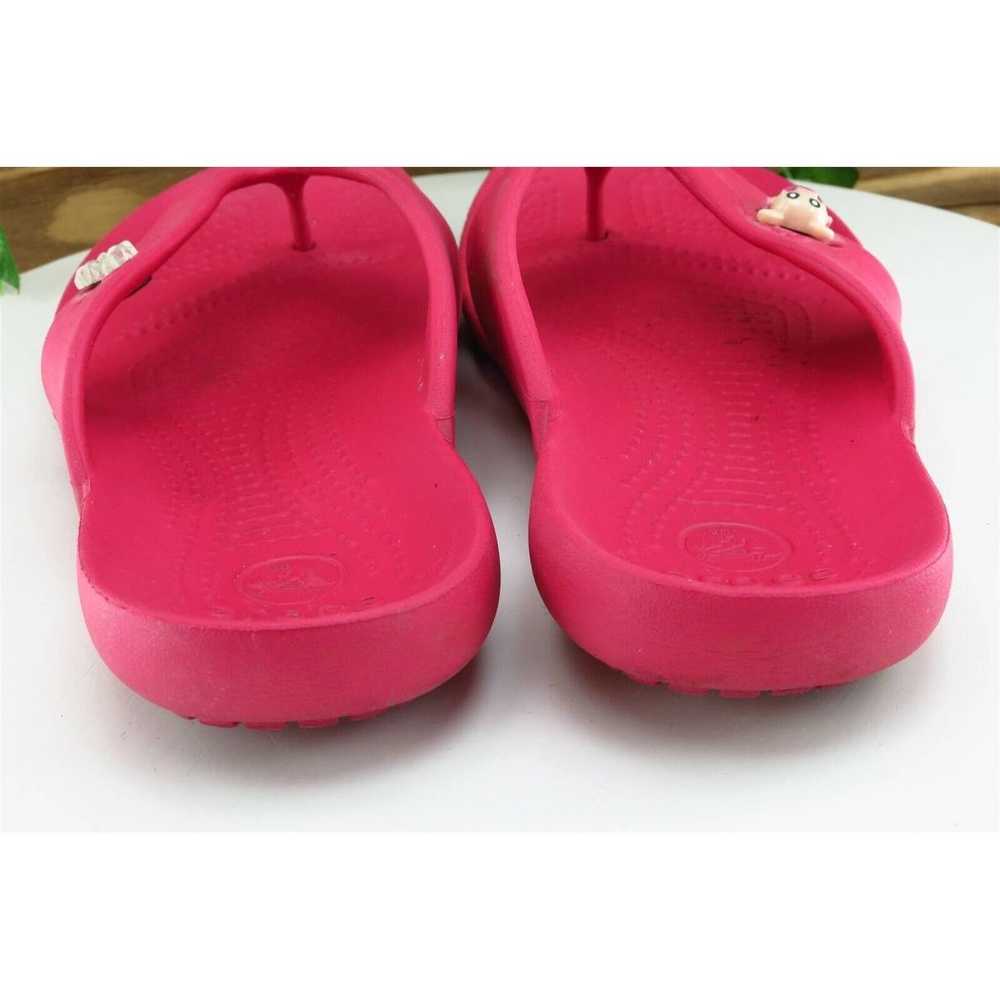 Crocs Sz 9 M Hot Pink Flip Flop Synthetic Women S… - image 6