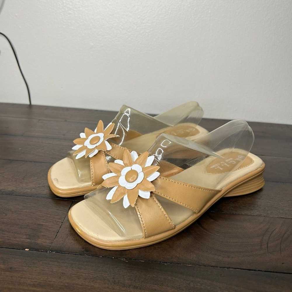 Vintage 90s 1990s 2000s y2k square toe sandals bl… - image 3