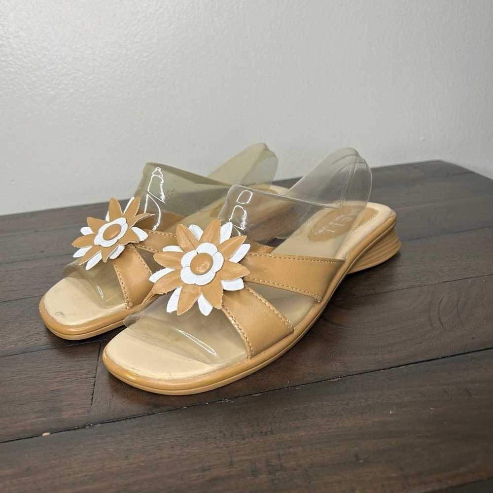 Vintage 90s 1990s 2000s y2k square toe sandals bl… - image 4