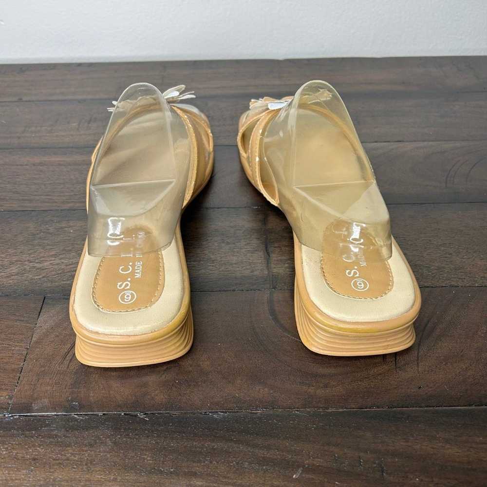 Vintage 90s 1990s 2000s y2k square toe sandals bl… - image 7