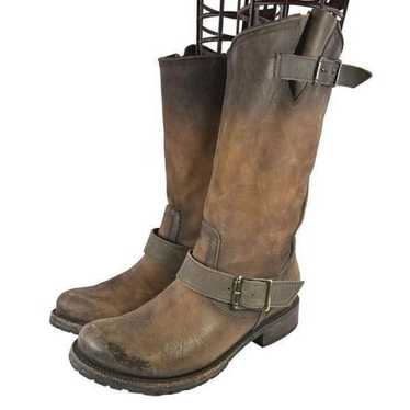 FREEBIRD By Steven Women's Stabl Size US 7 Tall Brown Leather Motorcycle outlets Boots