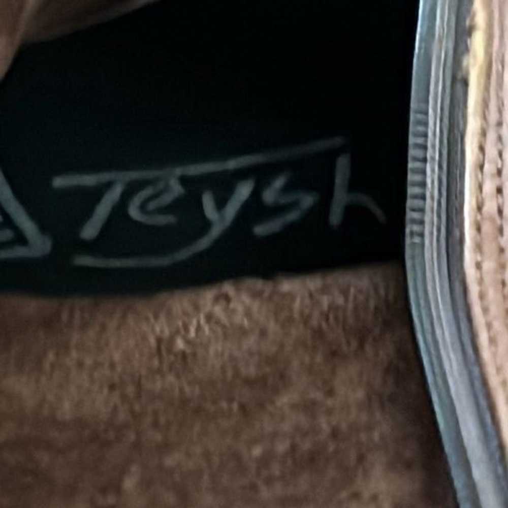 Teysha artisan rugged tan leather boots with embr… - image 7