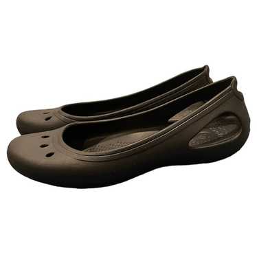 Crocs Black Kadee Waterproof Rubber Ballet Flats W