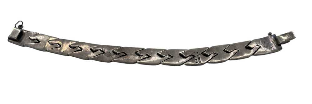 Mexican Sterling Silver Articulated Link Bracelet - image 3