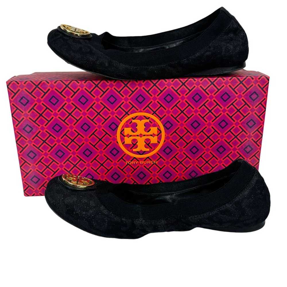 Tory Burch Caroline 2 Black Leopard Print Ballet … - image 1