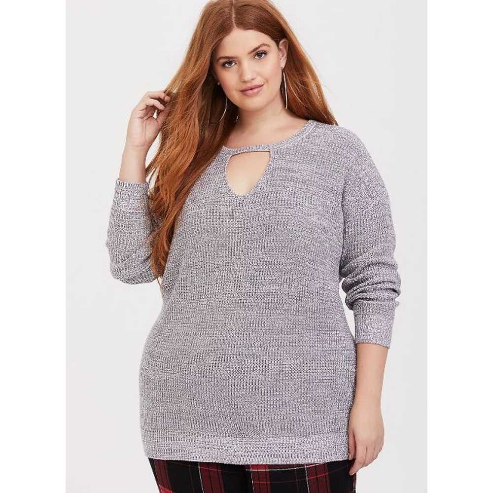 Torrid Tunic Sweater Knit Sweater Women 2X Gray S… - image 1