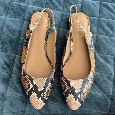 Madewell Margo Snakeskin Slingback Flats